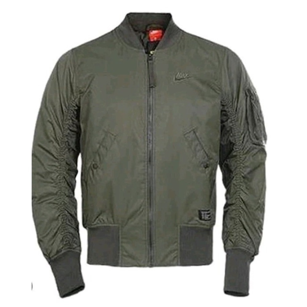 Nike Jacket Mens XL Black Air Force MA 1 Military Bomber Flight Army Sweater